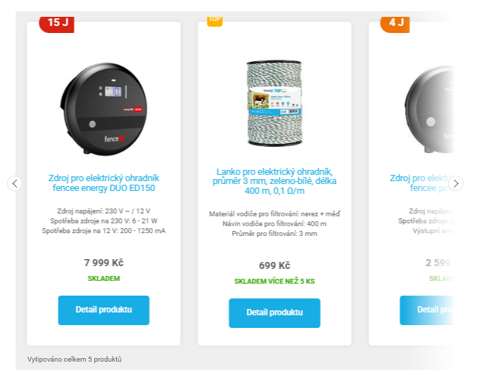 Product slider ukázka